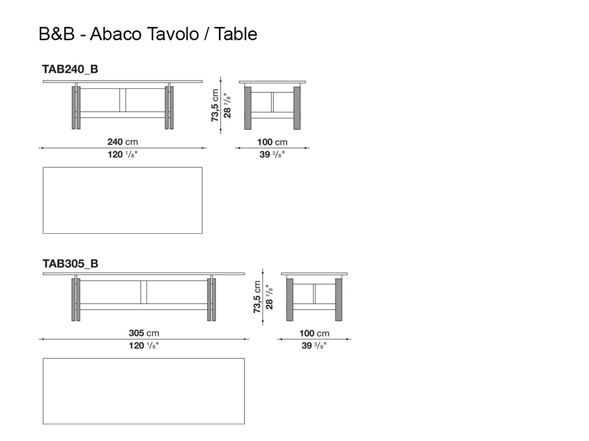 B B Italia Abaco Table Wooded Top