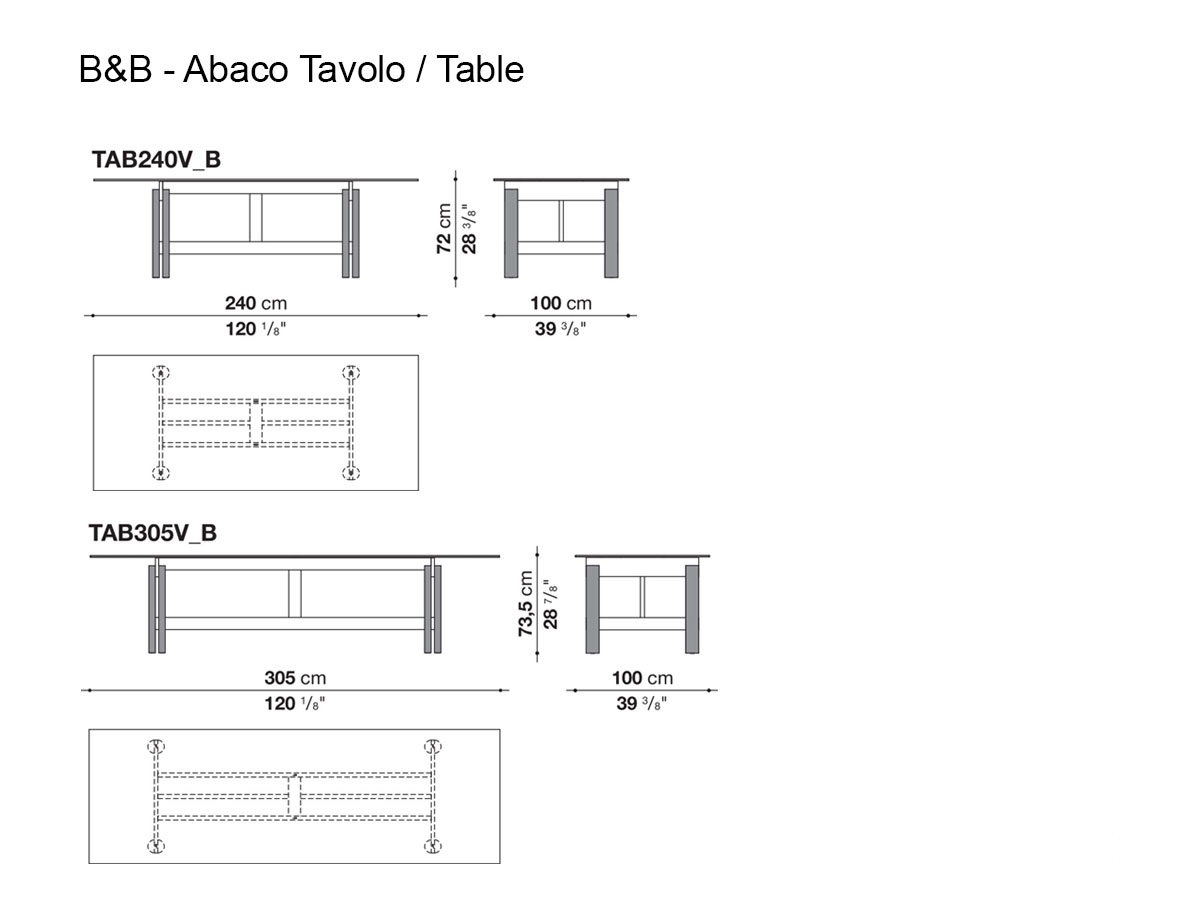 B B Italia Abaco Table Glass Top
