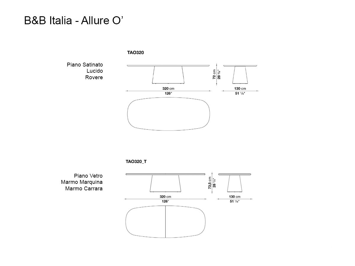 B B Italia Allure O Table 320