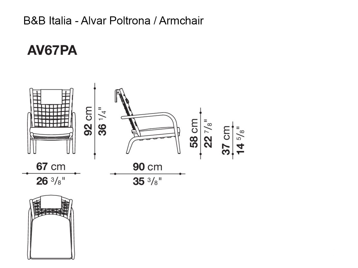 B B Italia Alvar High Backrest Armchair