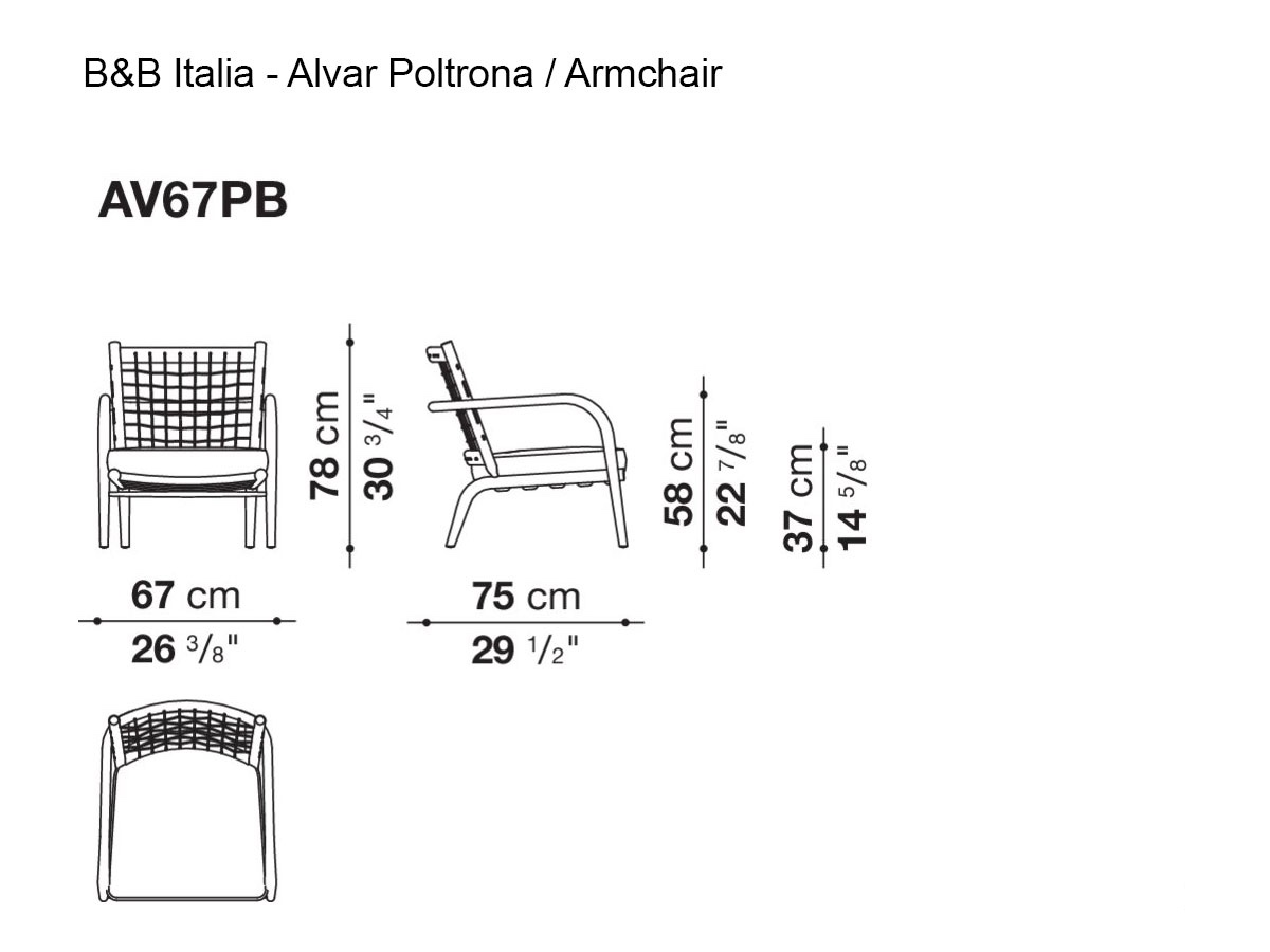 B B Italia Alvar Low Backrest Armchair
