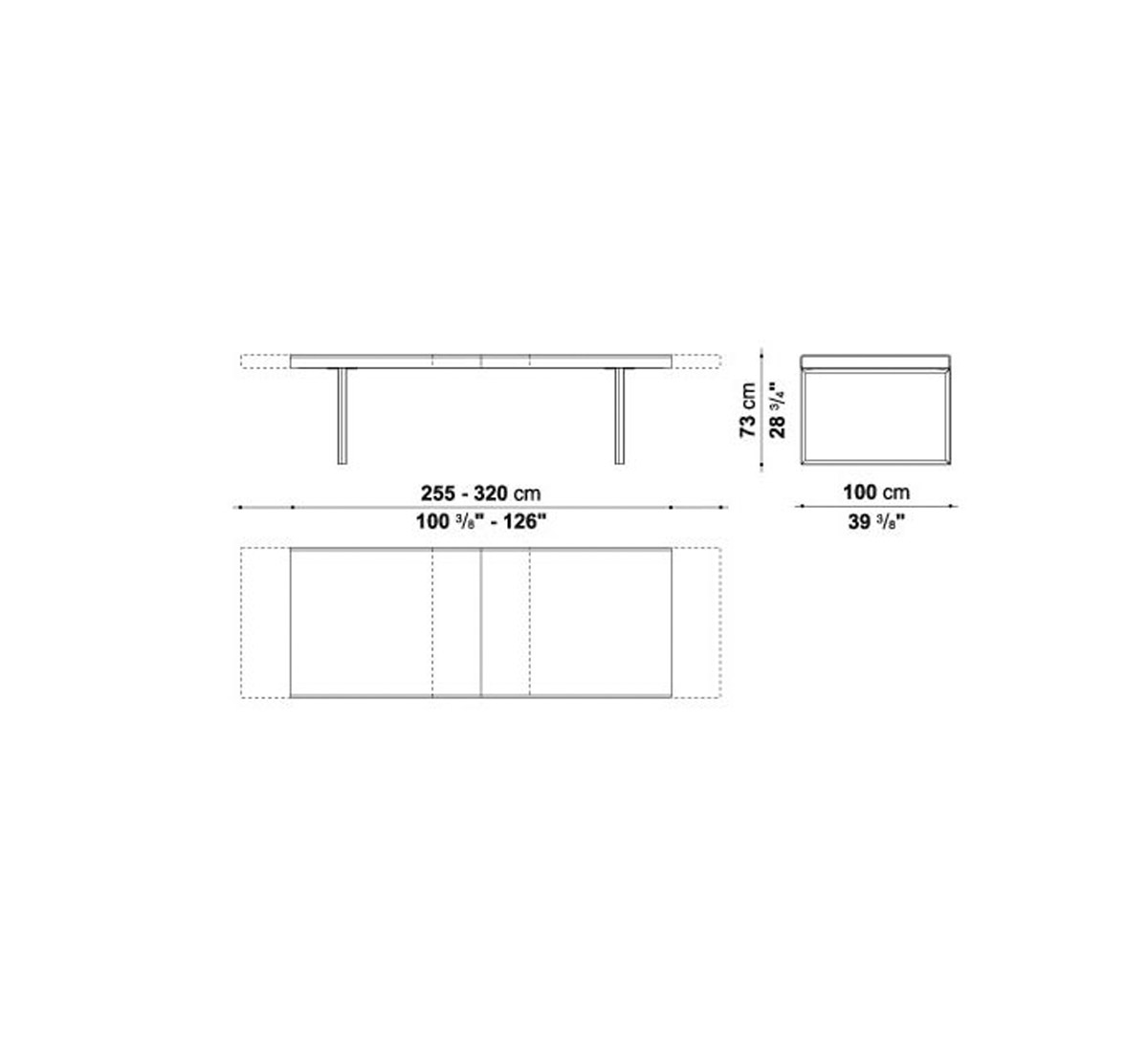 B B Italia Athos 12 Extendable Table