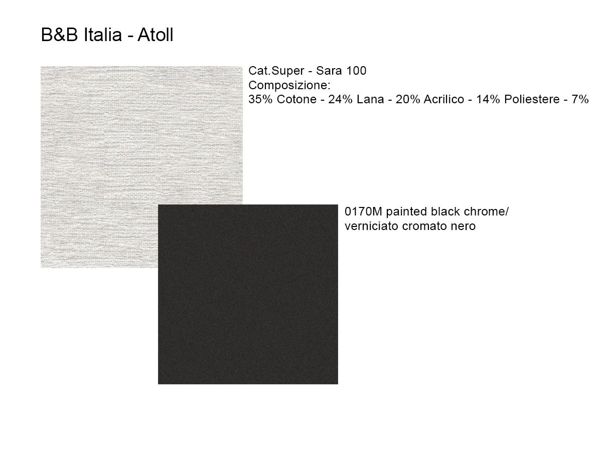 B B Italia Atoll Bed 180 Sara 100painted Black Chromed