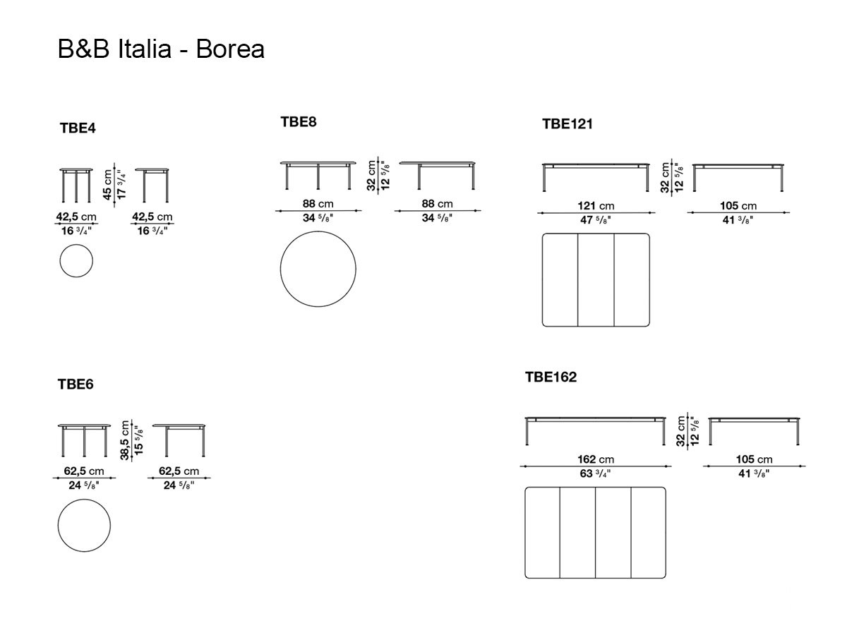 B B Italia Borea Coffee Table Collection