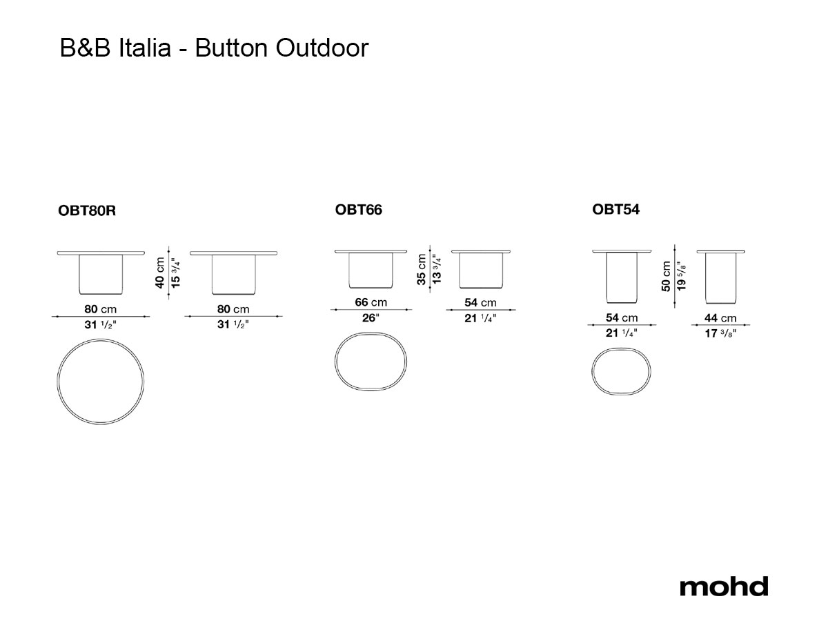 B B Italia Button Outdoor Coffee Table