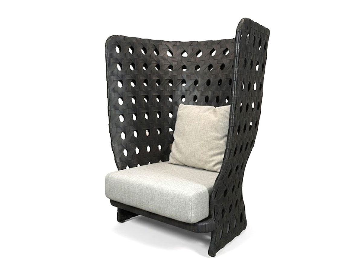 B B Italia Canasta Outdoor Armchair High Backrest Bronze Ermitage 101