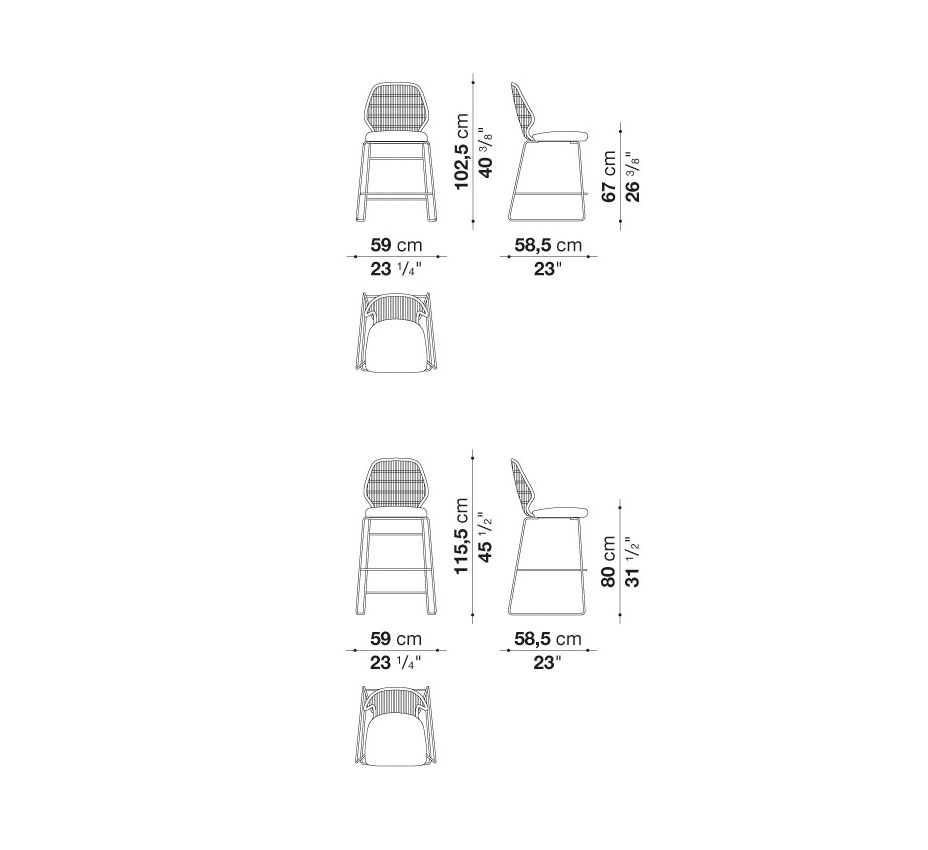 B B Italia Crinoline Stool