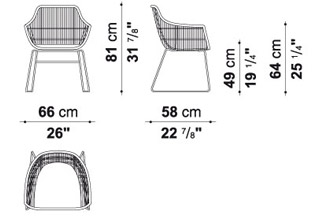 B B Italia Crinoline Chair With Armrest 66 Cm
