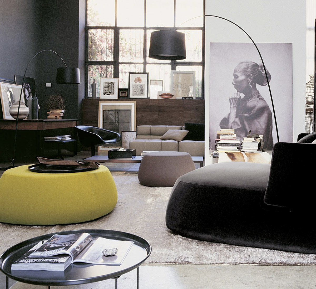B B Italia Fat Pouf 106 B E B Bicolore
