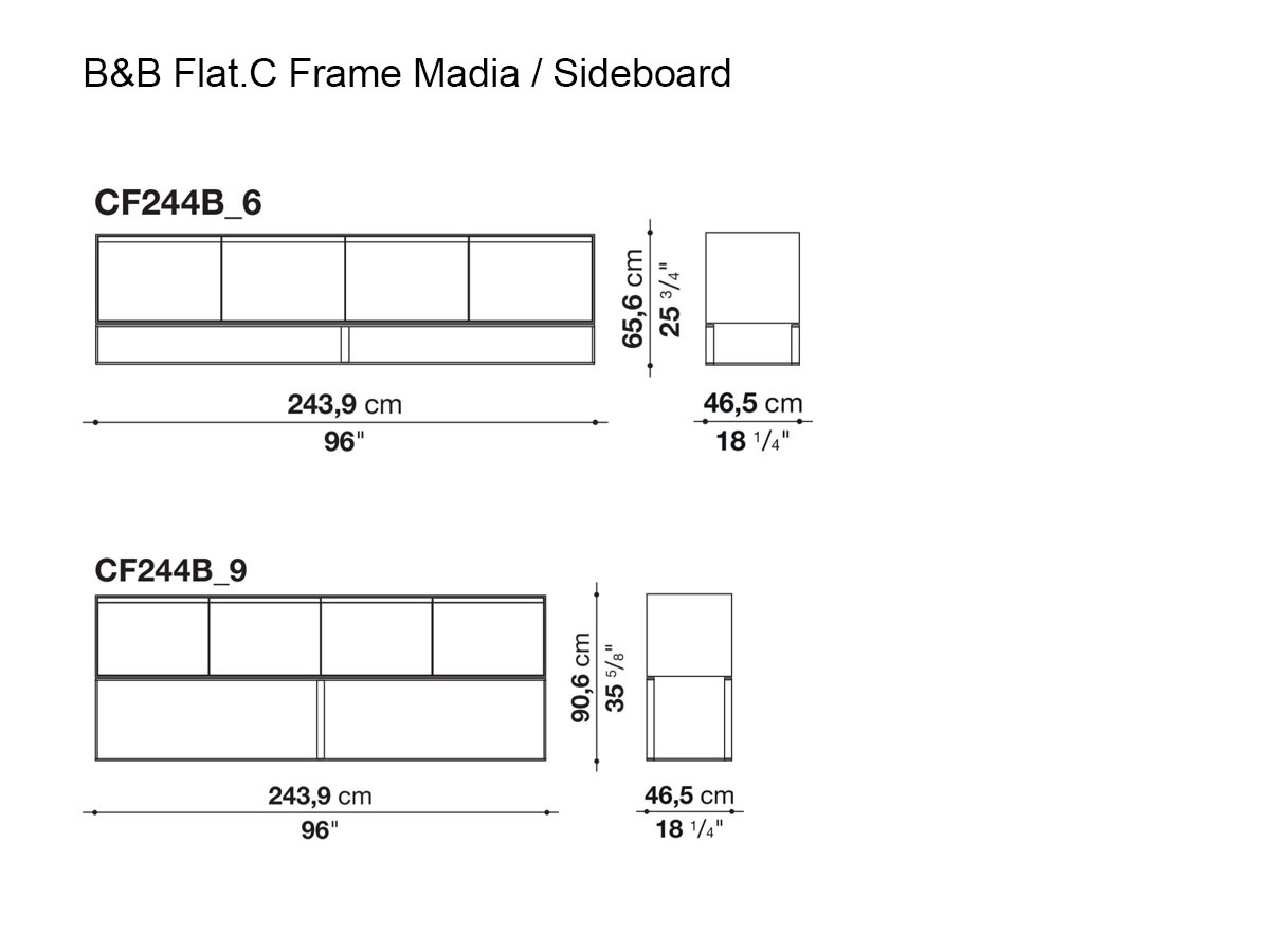 B B Italia Flatc Frame Low Sideboard