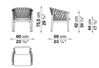 B B Italia Ginestra Outdoor Chair With Armrest