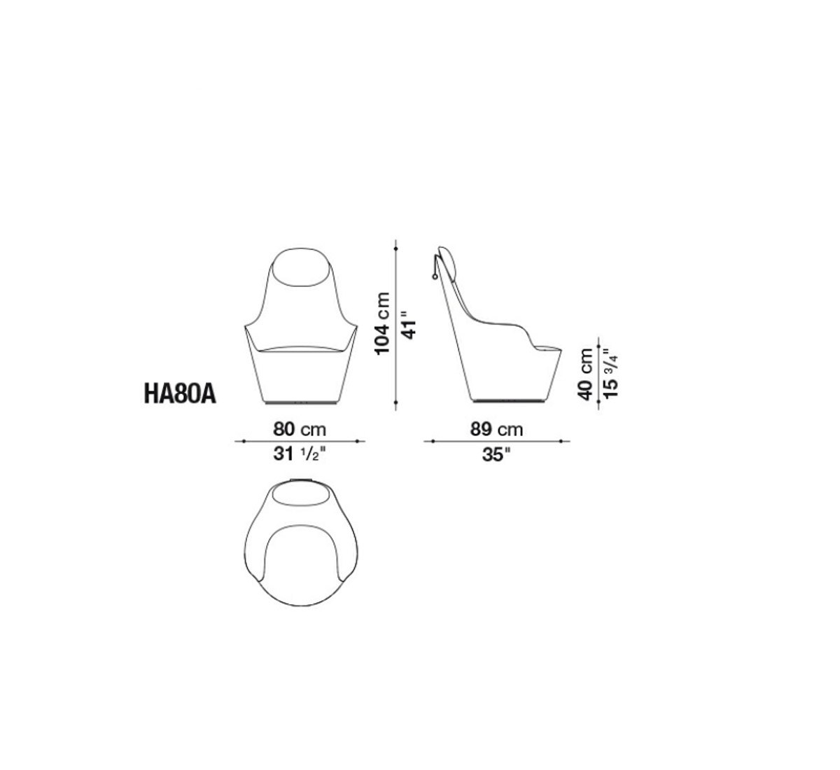 B B Italia Harbor High Backrest Armchair