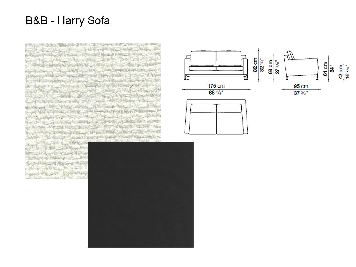 B B Italia Harry Sofa 175 Cm Serle 100 Senna 111
