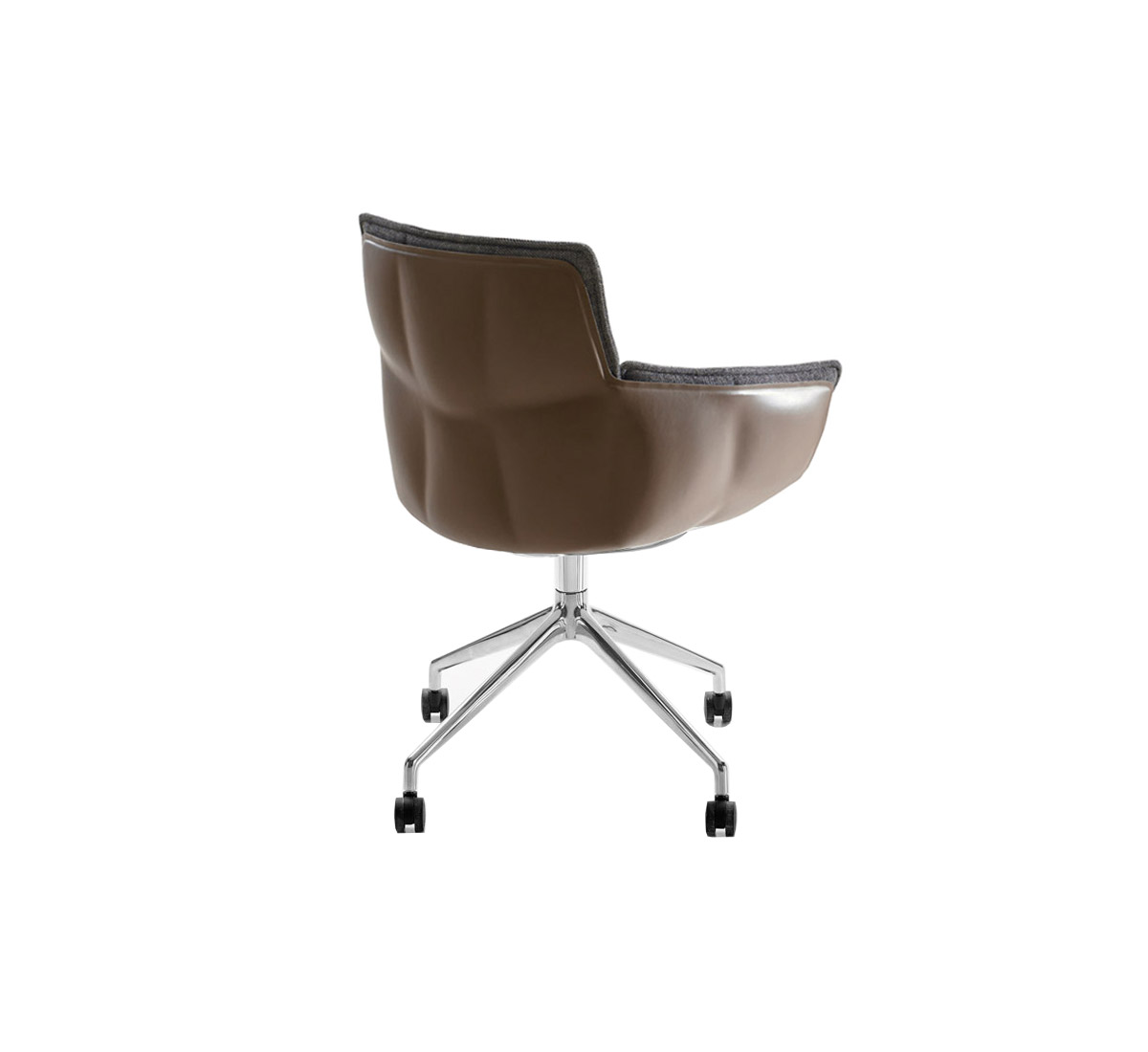 B B Italia Husk Chair 4 Star Base With Whells Leather Shell Fabric Cushion