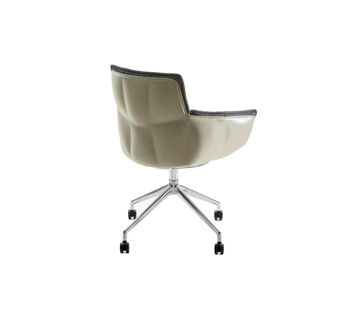 B B Italia Husk Chair 4 Star Base With Whells Leather Shell Fabric Cushion