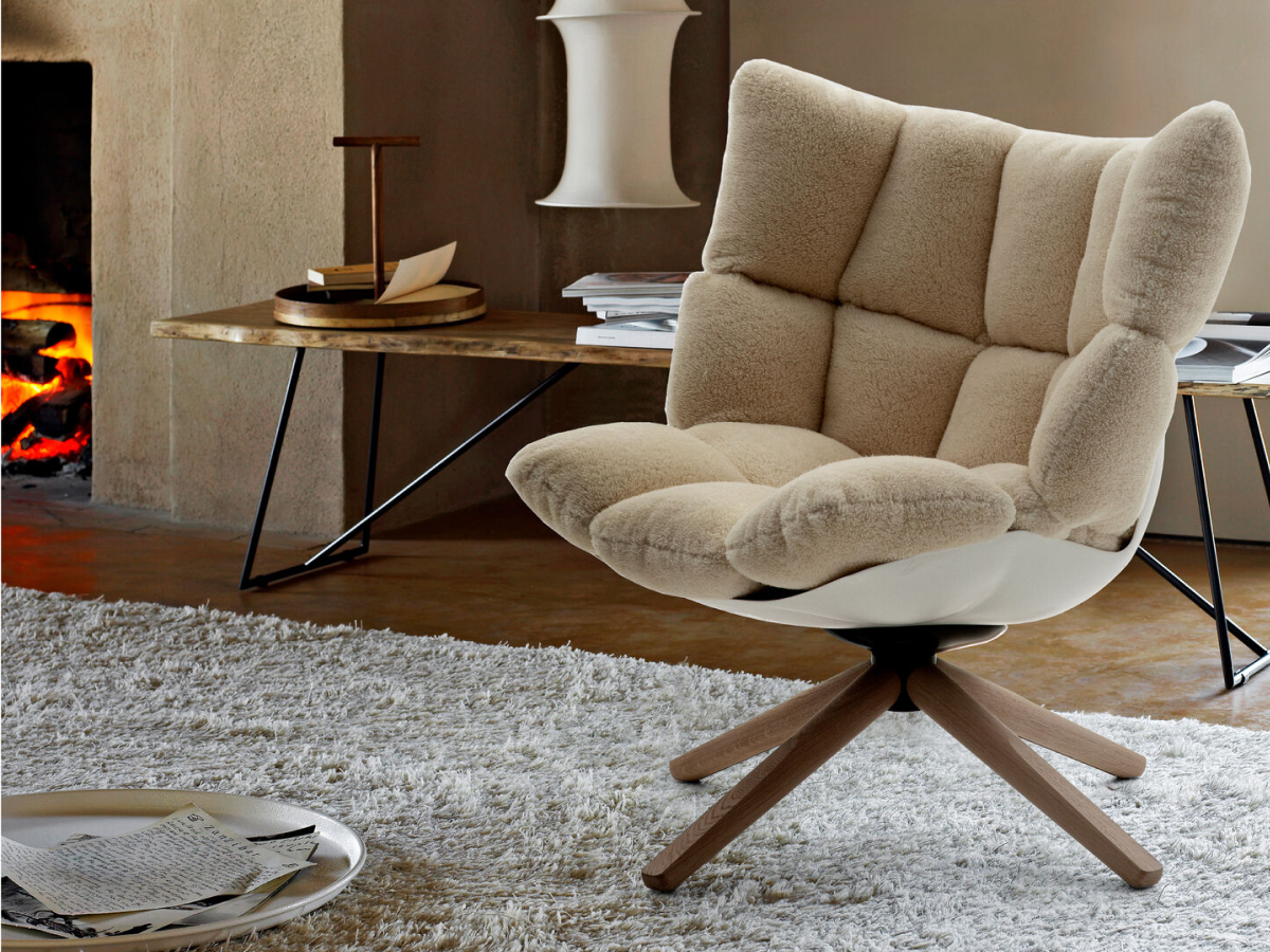 B B Italia Husk Swivel Armchair H2g