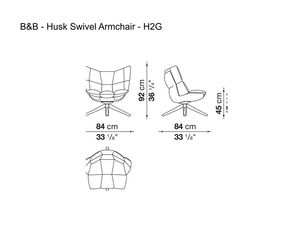 B B Italia Husk Swivel Armchair H2g