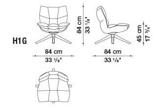 B B Italia Husk Swivel Armchair H1g