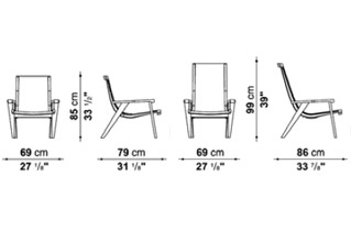 B B Italia J J Wood Armchair