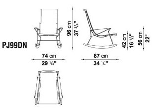 B B Italia J J Wood Rocking Armchair