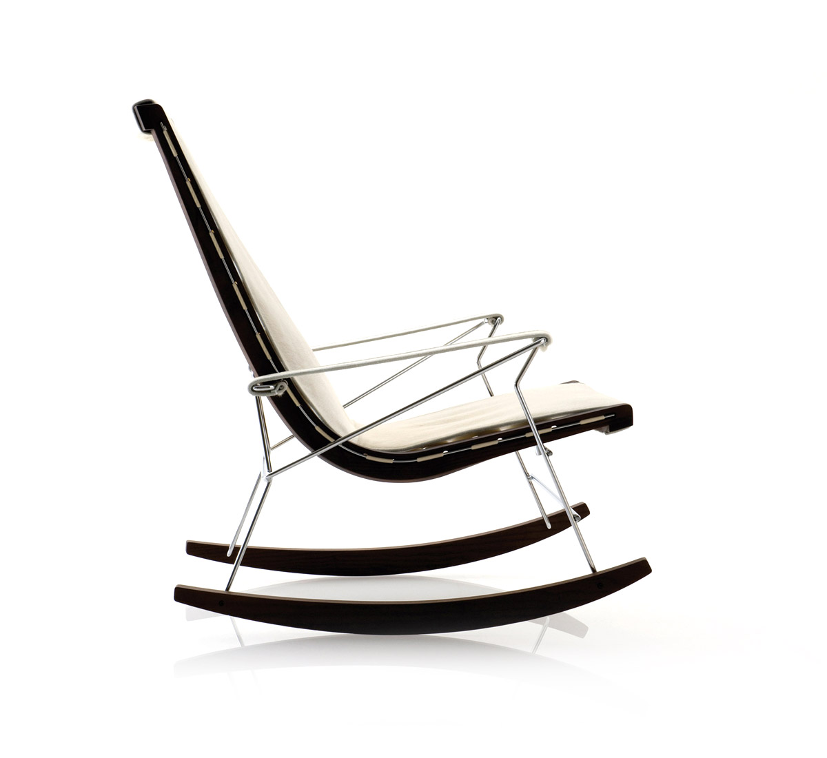 B B Italia J J Wood Rocking Armchair