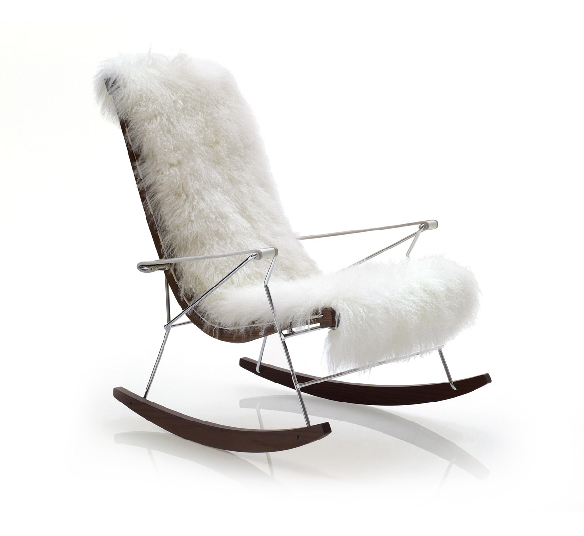 B B Italia J J Wood Rocking Armchair