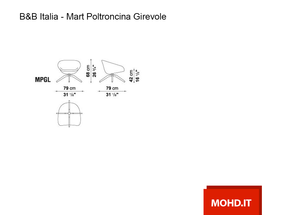 Кресло B&B Italia Mart, поворотное