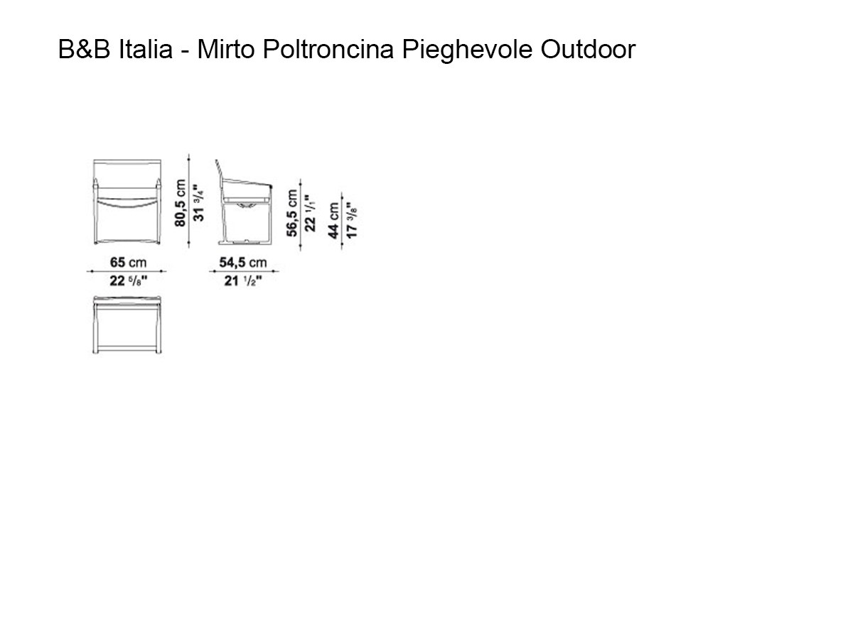B B Italia Mirto Outdoor Folding Armchair