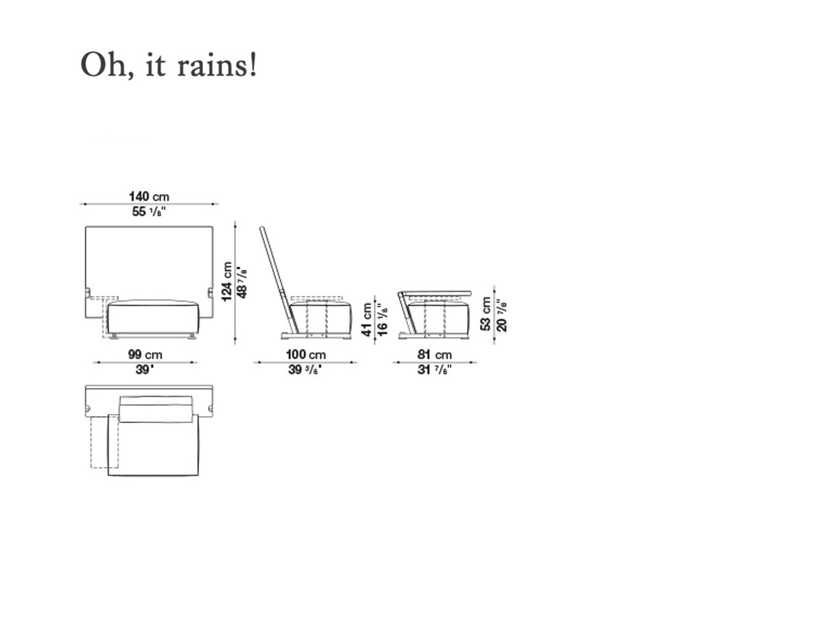 B B Italia Oh It Rains Outdoor Amrchair