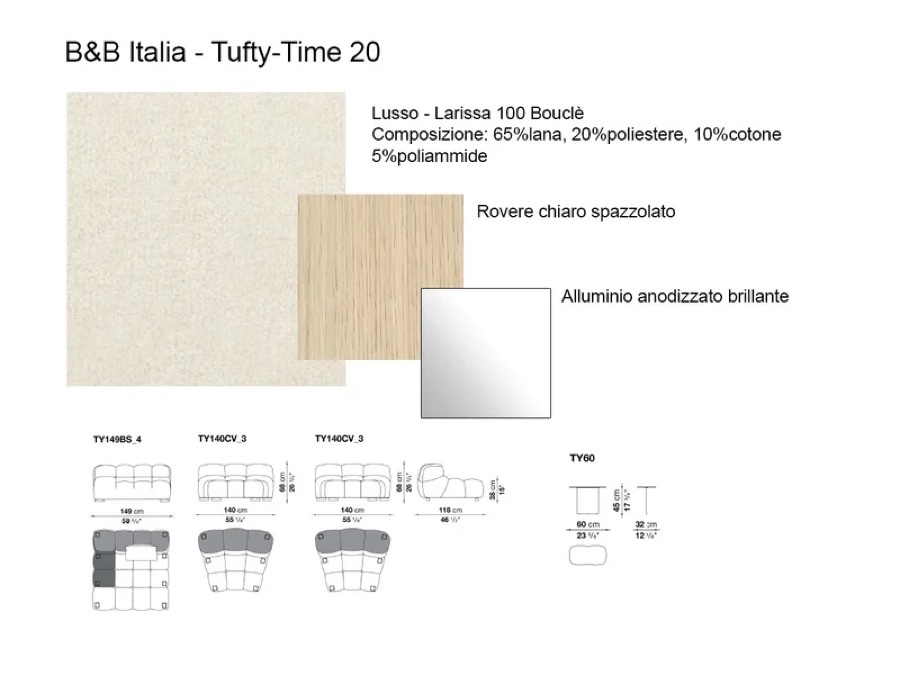 B B Italia Tufty Time 20 Sofa Composition L 313 Cm Larissa 255