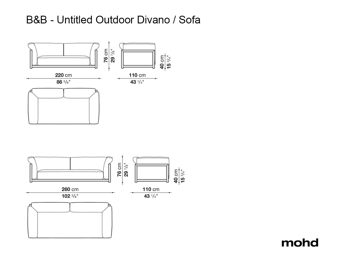 B B Italia Untitled Outdoor Sofa
