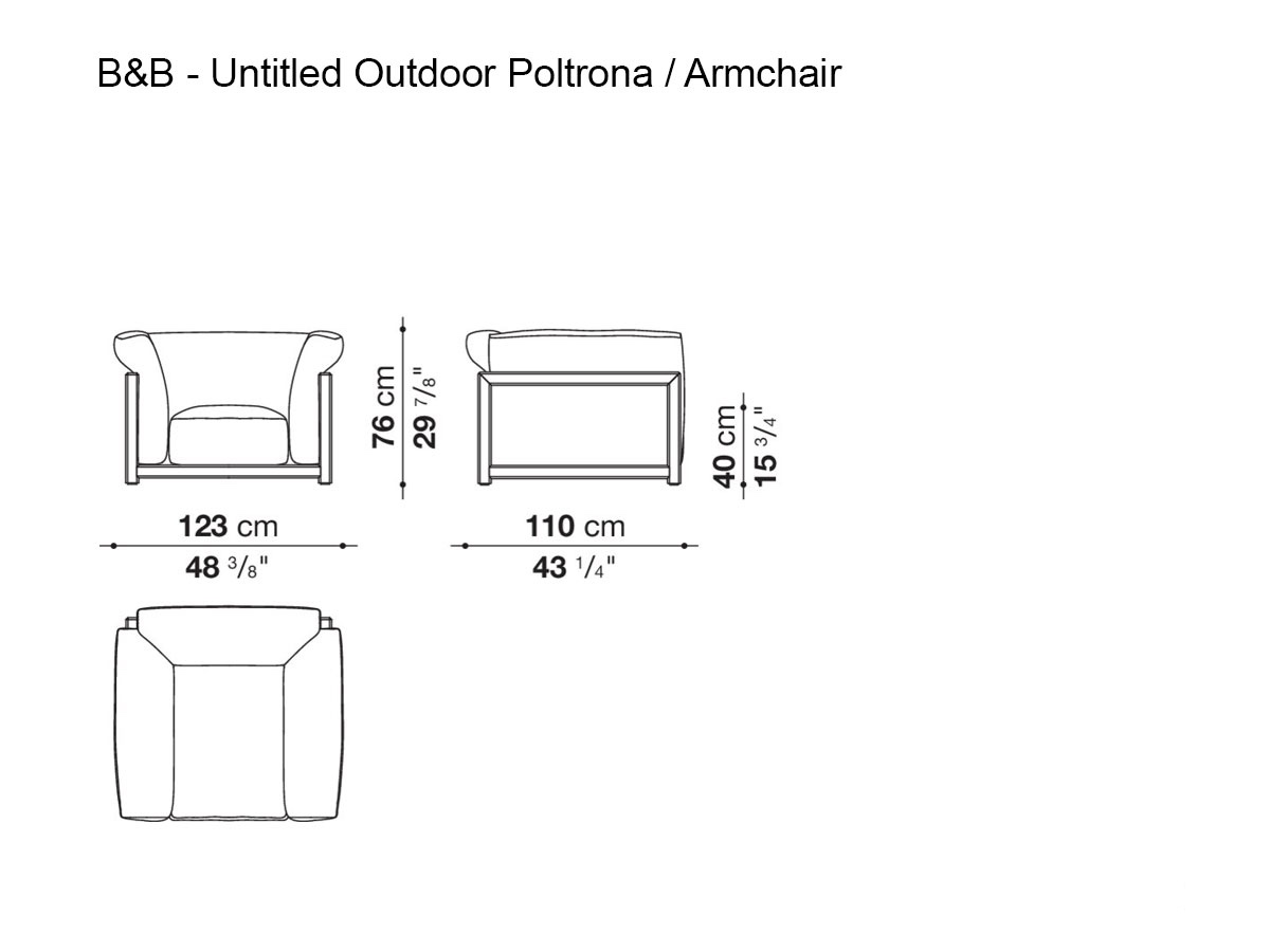 B B Italia Untitled Outdoor Armchair