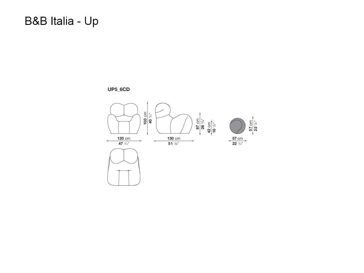 B B Italia Up Compasso D Gold Armchair