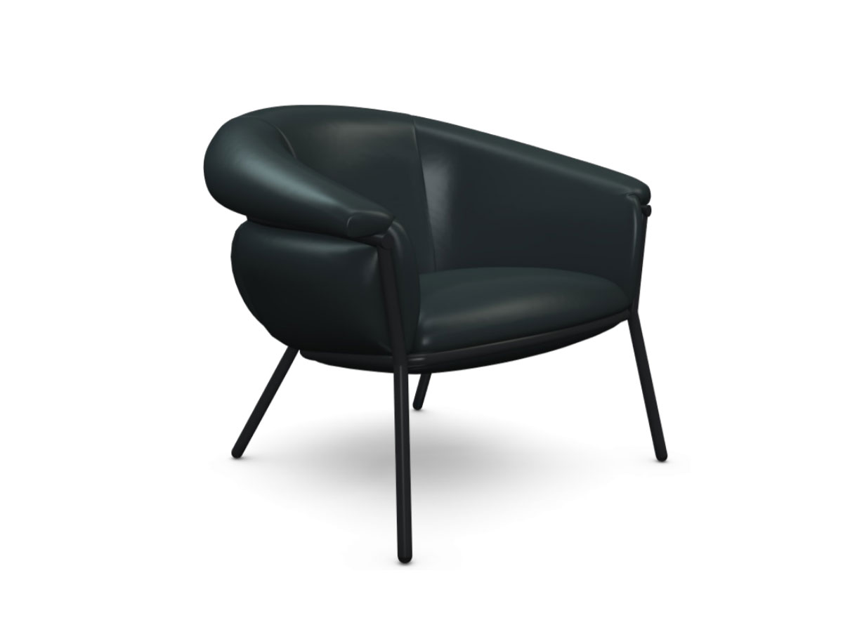 Barcelona Design Grasso Armchair Anthracite Grey F27 Black Structure