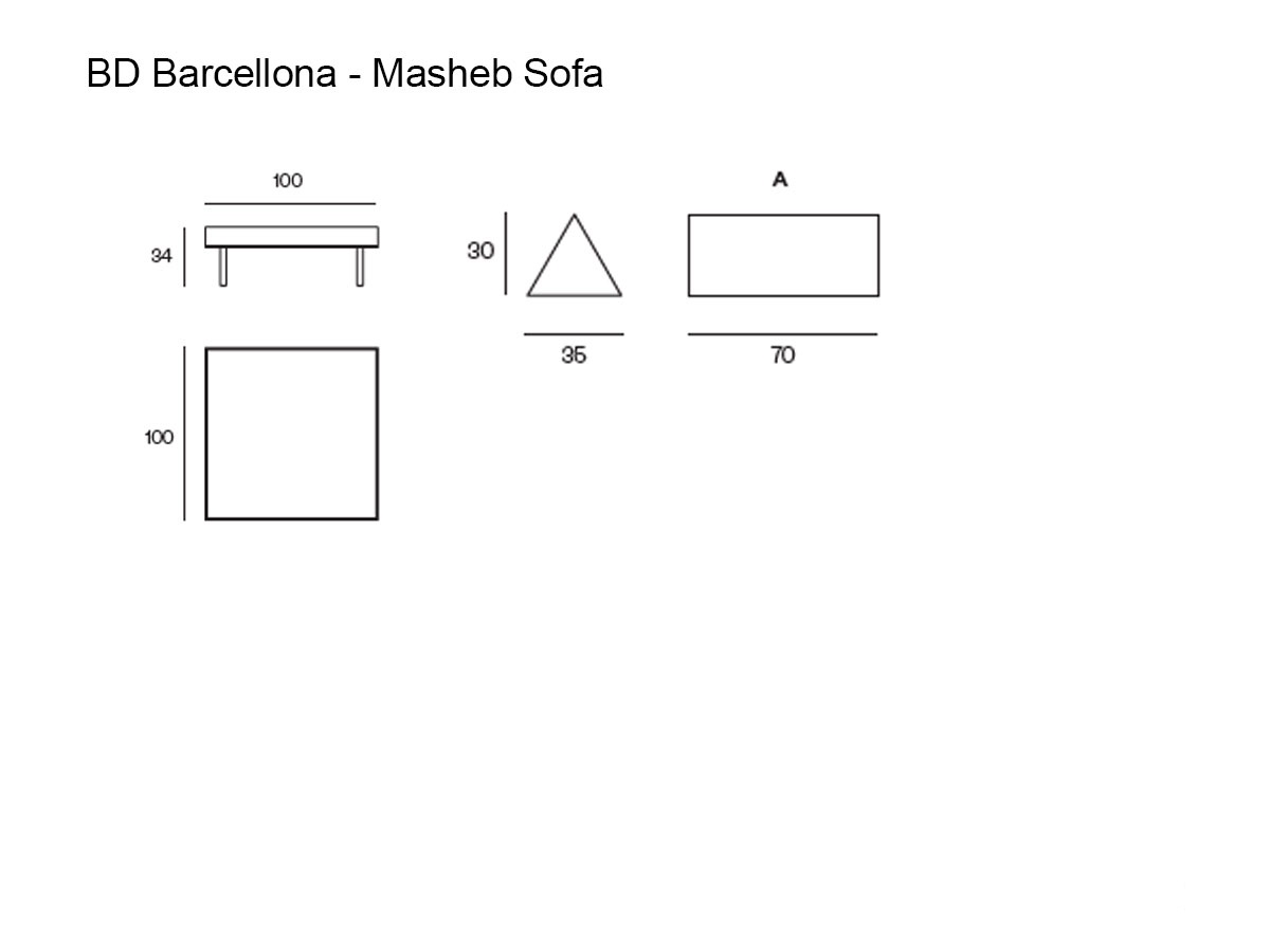 Barcelona Design Masheb Sofa L 100 Cm
