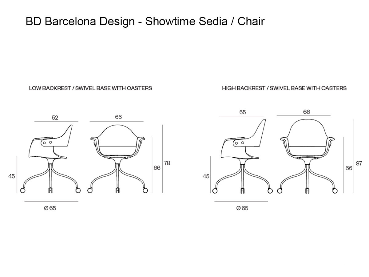 Barcelona Design Showtime Chair Swivel Base With Castors