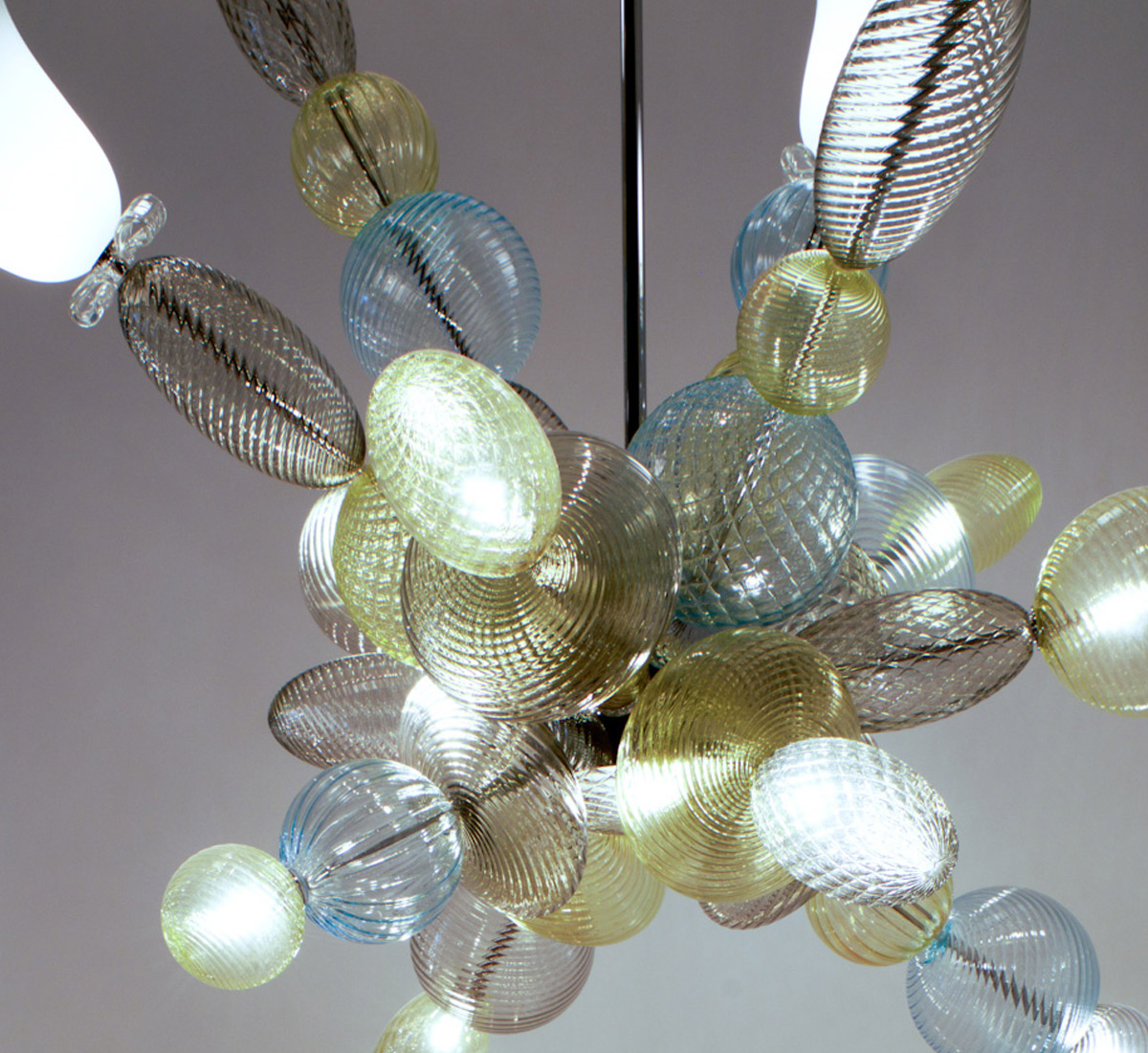 Barovier Toso Perseus Suspension Lamp Crystal White Cognac Bluish