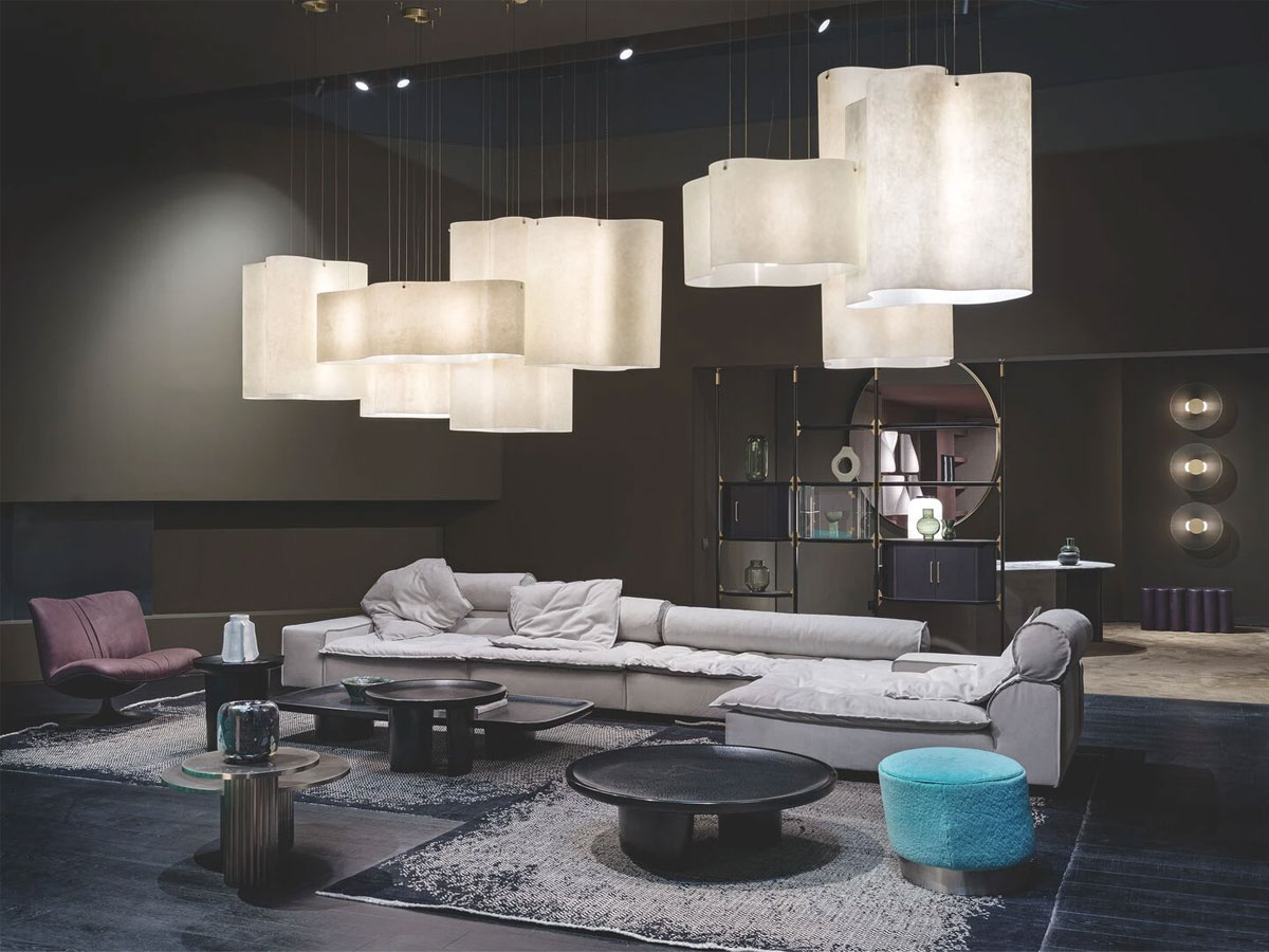 Baxter Nuvola Suspension 133 Lampshade Fibreglass Satin Brass