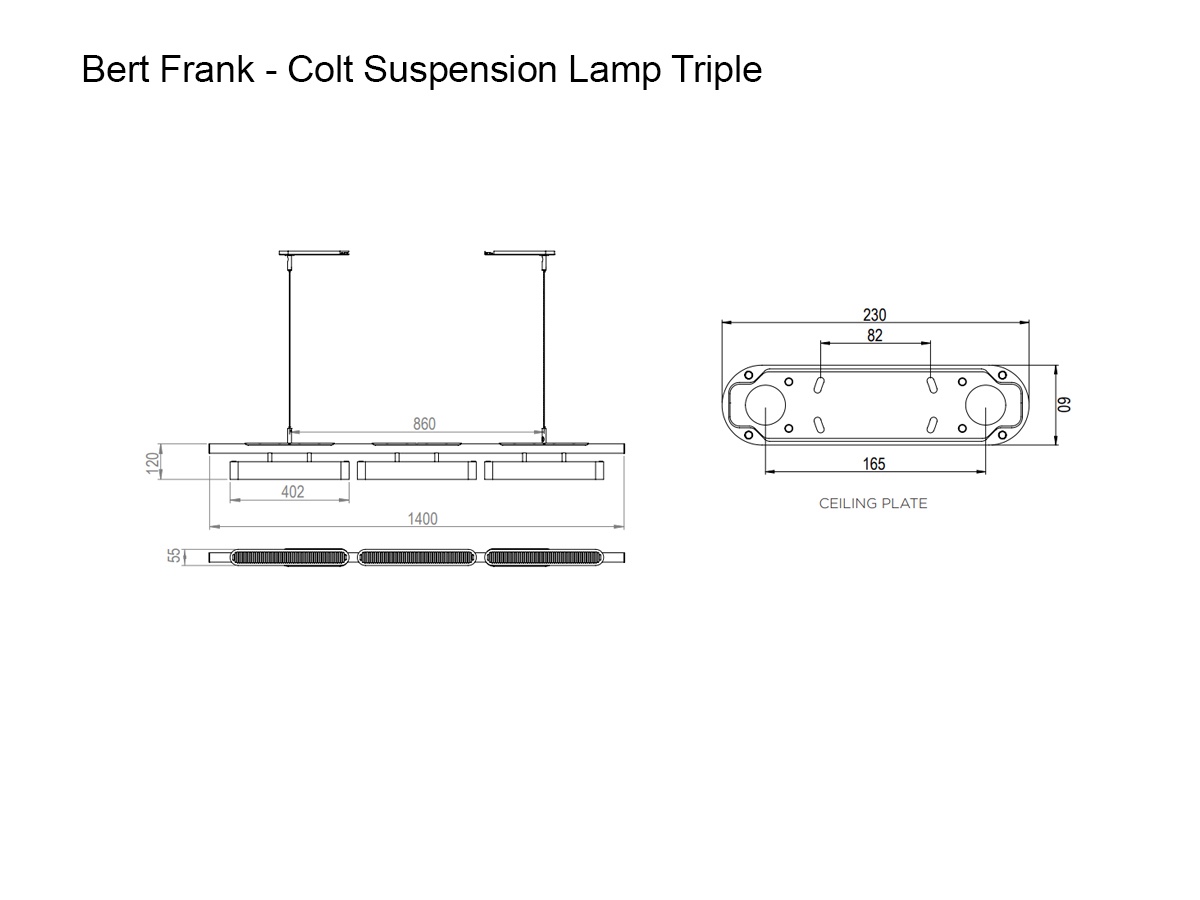 Bert Frank Colt Suspension Lamp Triple