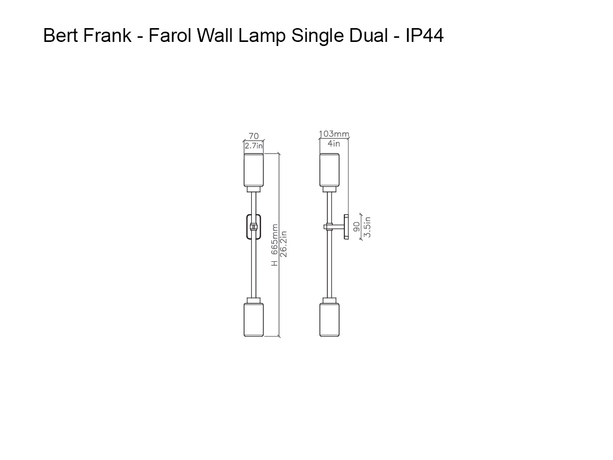 Bert Frank Farol Wall Lamp Single Dual Satin Nickel Ip44
