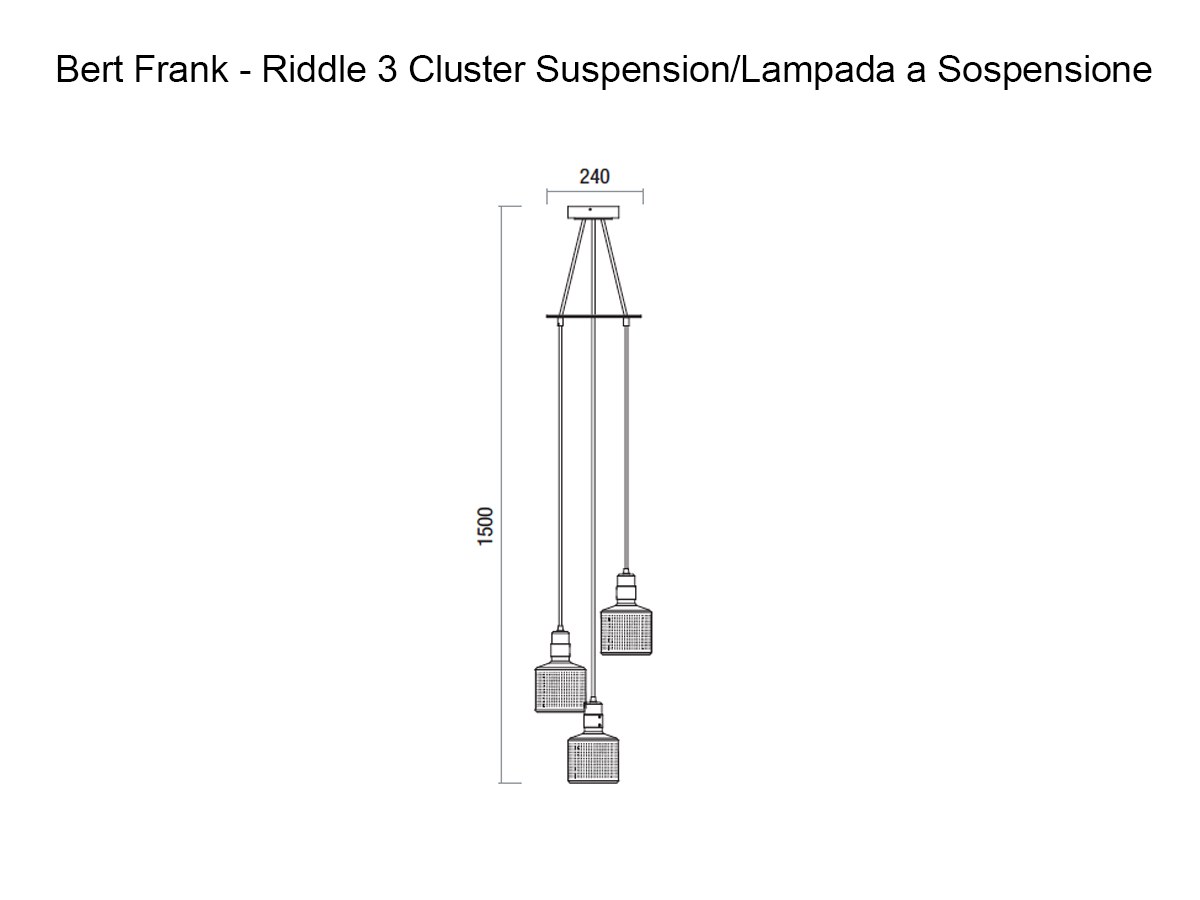 Bert Frank Riddle 3 Cluster Suspension Lamp