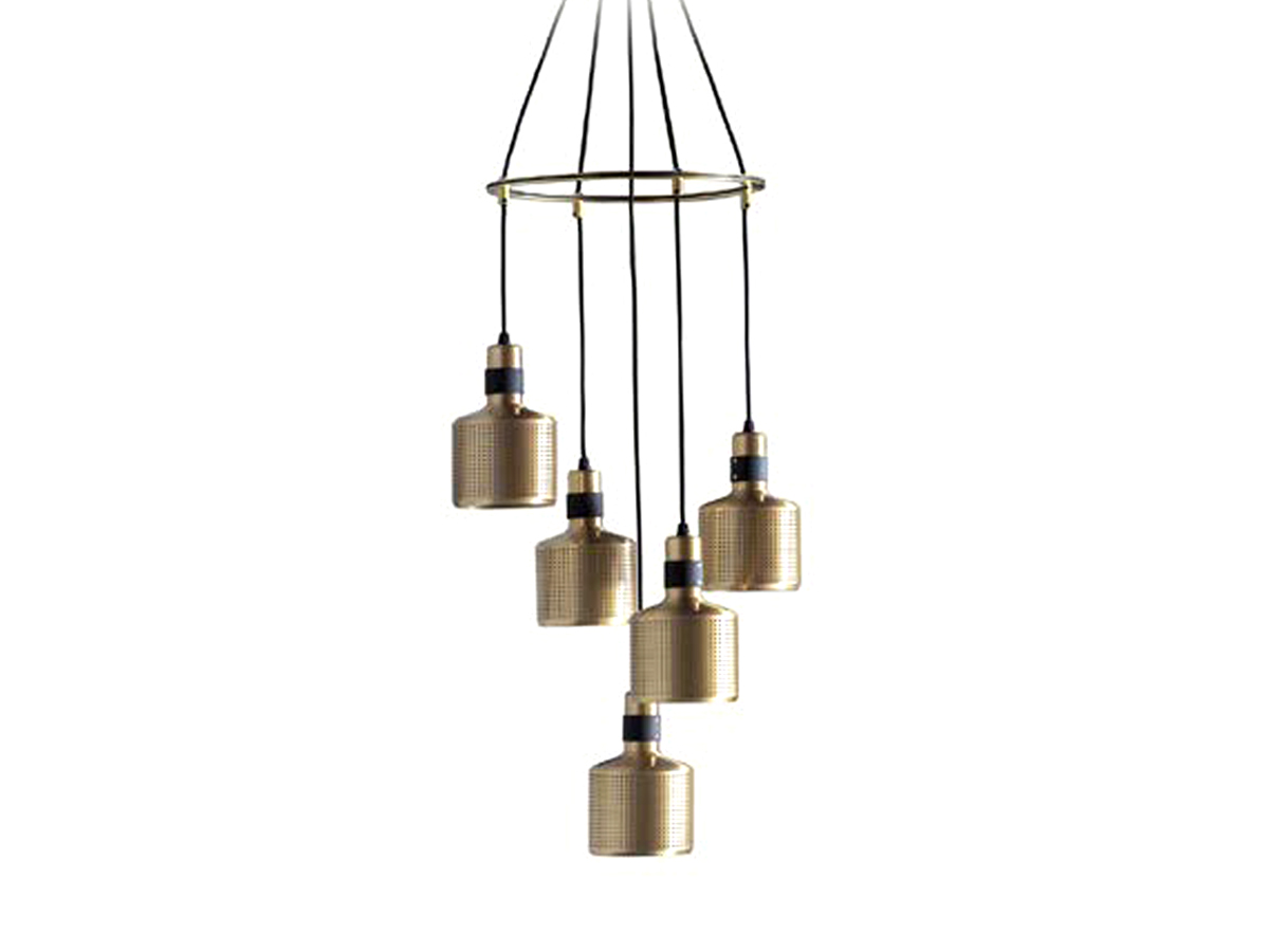 Bert Frank Riddle 5 Cluster Suspension Lamp