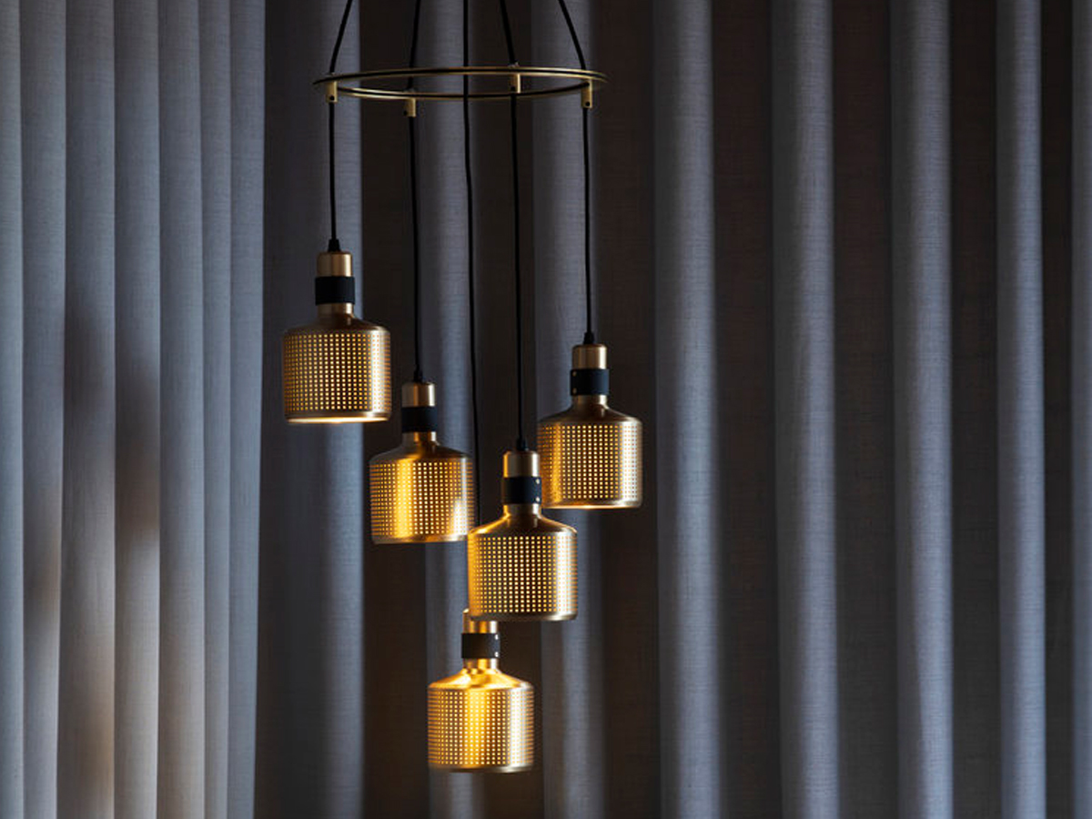 Bert Frank Riddle 5 Cluster Suspension Lamp