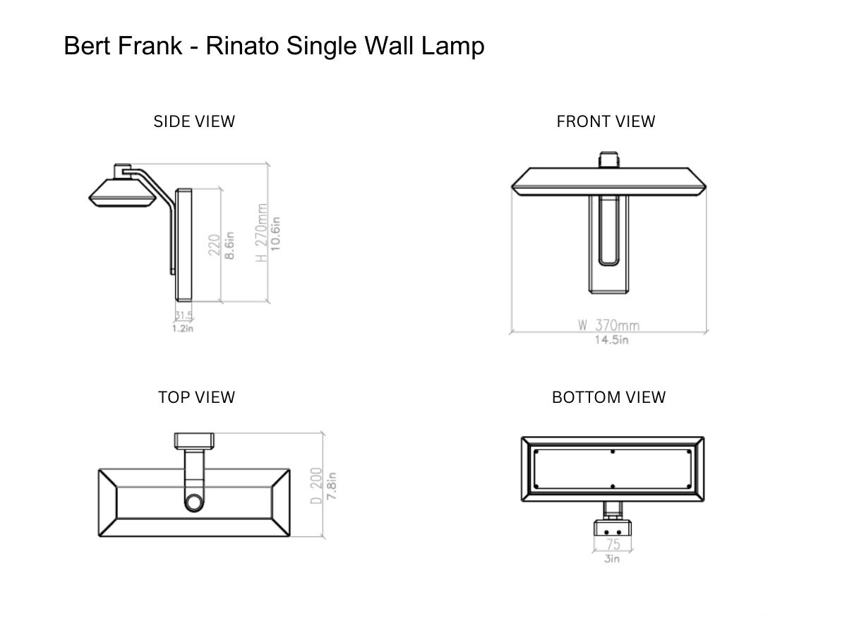 Bert Frank Rinato Single Wall Lamp