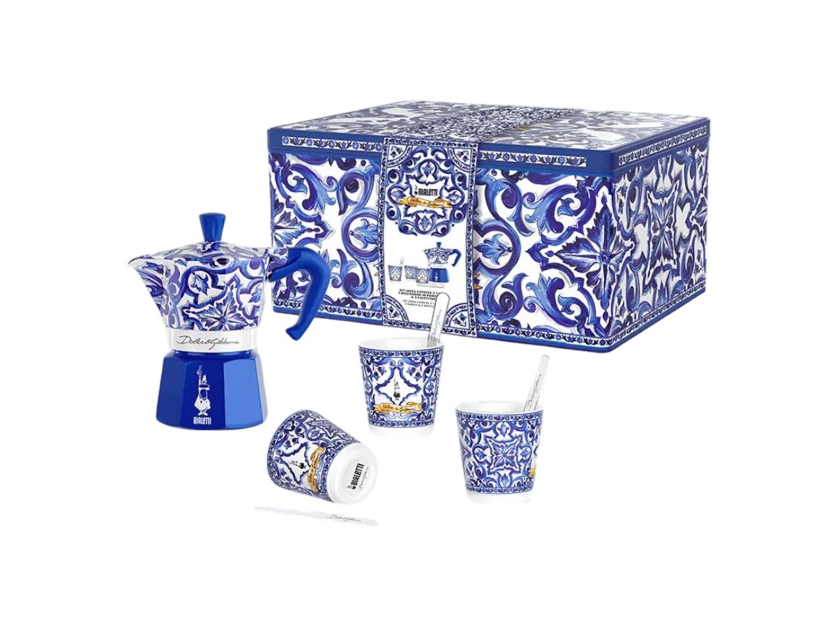 Сервиз Bialetti Moka Express Blu Mediterraneo, кофе