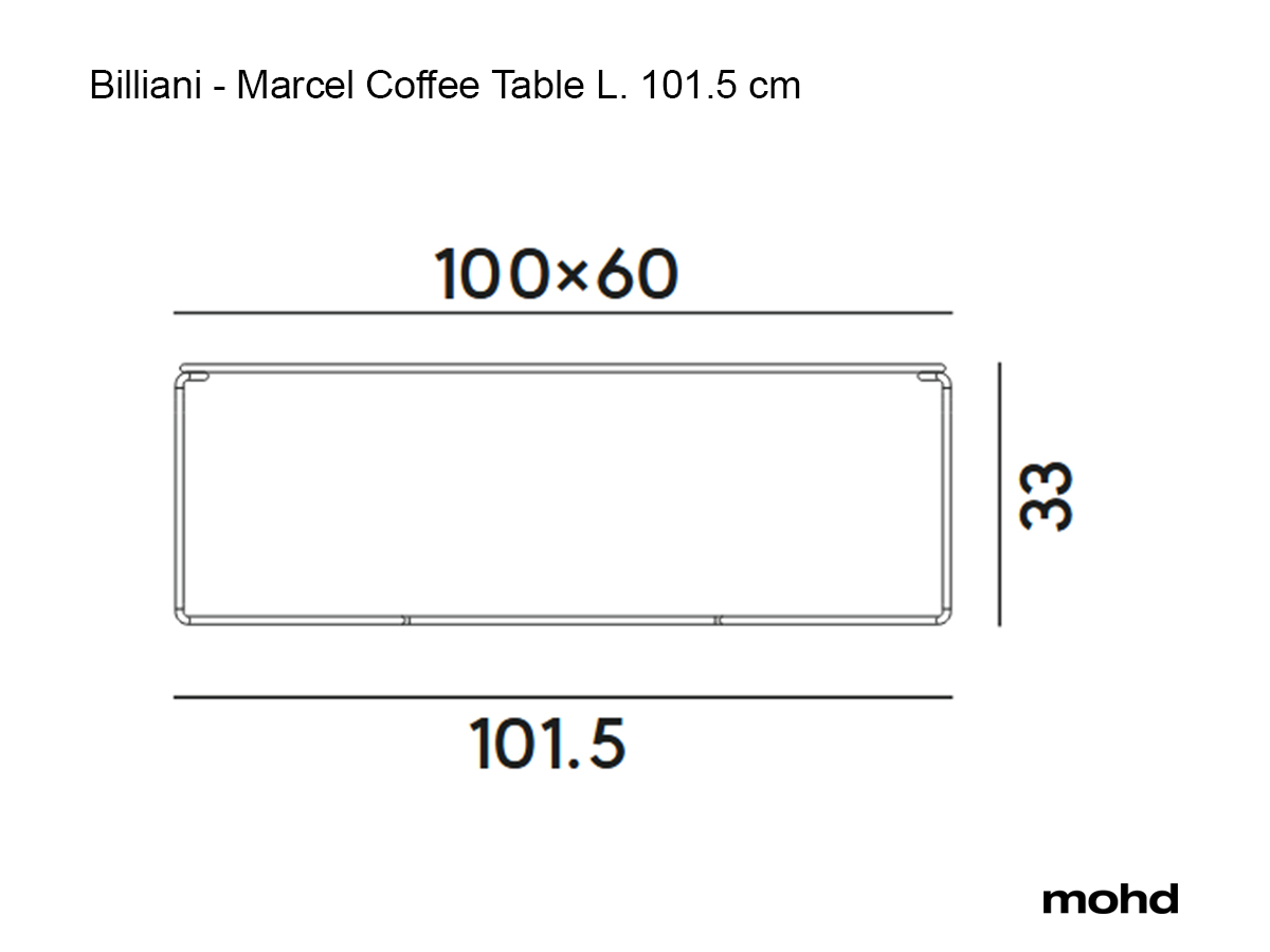Журнальный столик Billiani Marcel 471, L 101,5 см