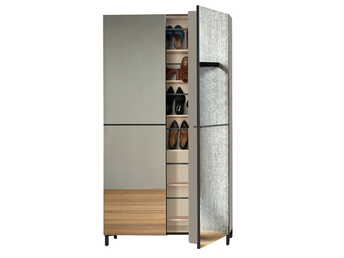 Обувница Birex Linear, дверцы зеркало