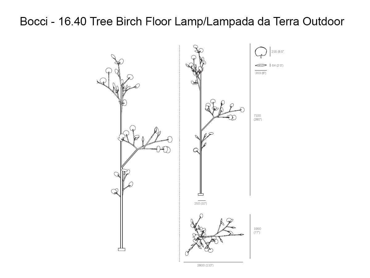 Bocci 1640 Tree Birch Floor Lamp Outdoor