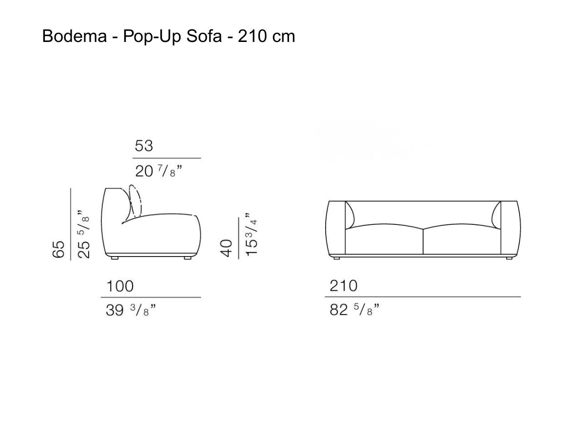 Диван Bodema Pop-Up, 210 см