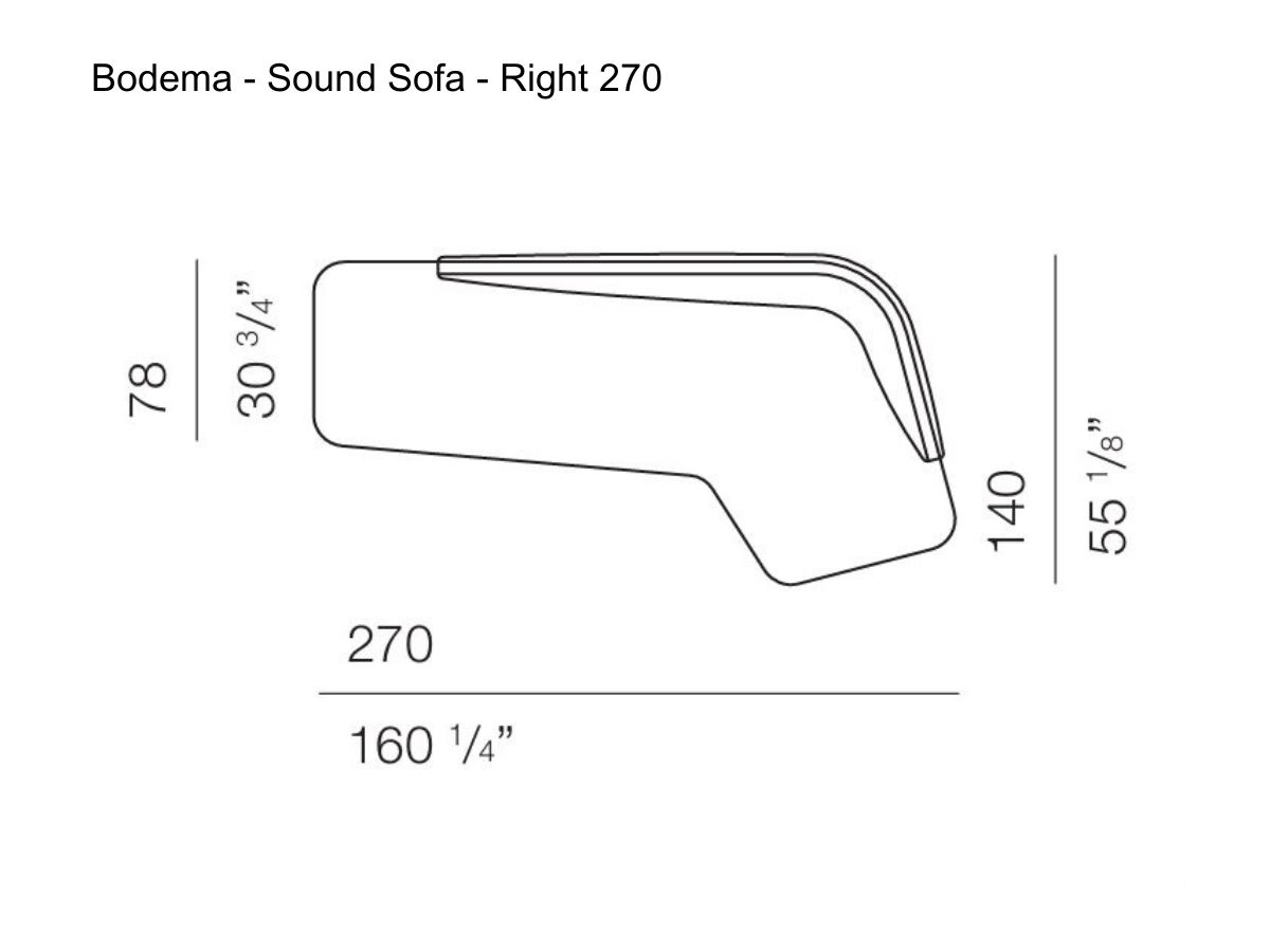 Модульный диван Bodema Sound, правый 270
